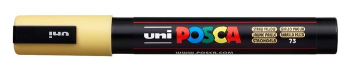 Dekoračný popisovač, 1,8-2,5 mm, UNI "Posca PC-5M", slameno žltý (73)