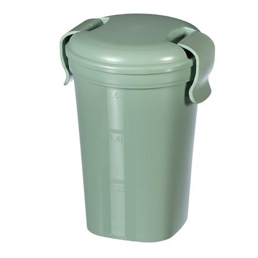 Hrnček s viečkom, 600 ml, plastový, CURVER, "Lunch&Go", zelená