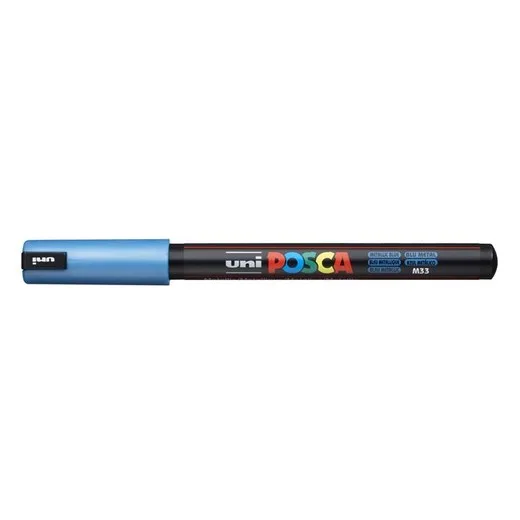Dekoračný popisovač, 0,7 mm, UNI "Posca PC-1MR", metalická modrá