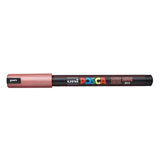 Dekoračný popisovač, 0,7 mm, UNI "Posca PC-1MR", metalická červená