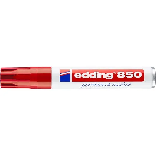 Permanentný popisovač, 5-16 mm, zrezaný, EDDING "850", červená