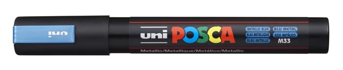 Dekoračný popisovač, 1,8-2,5 mm, UNI "Posca PC-5M", metalický modrý (M33)