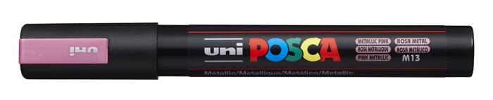 Dekoračný popisovač, 1,8-2,5 mm, UNI "Posca PC-5M", metalický ružový (M13)