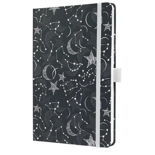 Zápisník, exkluzívny, 135x203 mm, linajkový, 87 listov, tvrdá obálka, SIGEL "Jolie", Cosmic Fantasy Black
