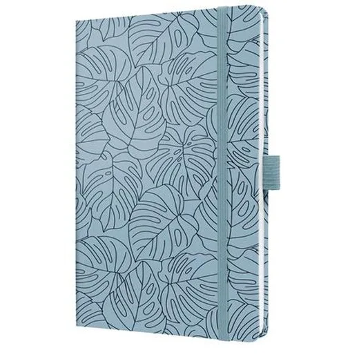 Zápisník, exkluzívny, 135x203 mm, linajkový, 87 listov, tvrdá obálka, SIGEL "Jolie", Blue Monstera