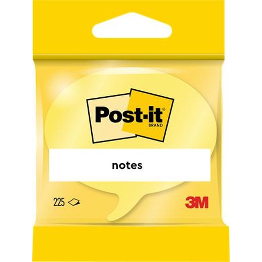 Samolepiaci poznámkový blok, tvar rečová bublina, 70x70 mm, 225 listov, žltá