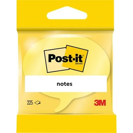 Samolepiaci poznámkový blok, tvar rečová bublina, 70x70 mm, 225 listov, žltá