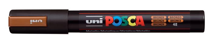 Dekoračný popisovač, 1,8-2,5 mm, UNI "Posca PC-5M", bronzový (42)