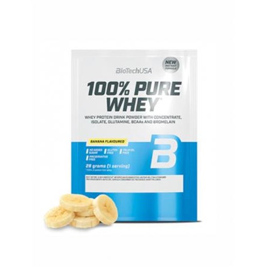 Srvátkový proteínový prášok, 28g, BIOTECH USA "100% Pure Whey", banán
