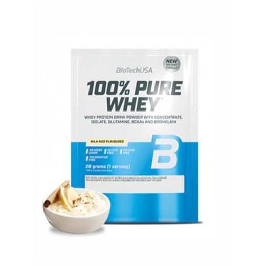 Srvátkový proteínový prášok, 28g, BIOTECH USA "100% Pure Whey", mliečna ryža