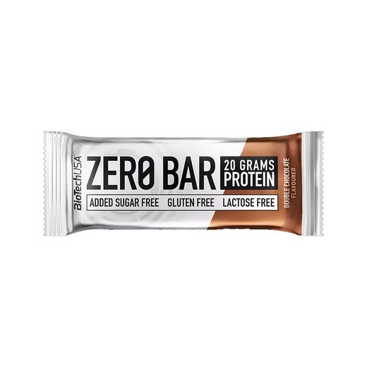 Proteínová tyčinka, bezlepková, 50g, BIOTECH USA "Zero Bar", dvojitá čokoláda