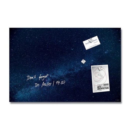 Magnetická sklenená tabuľa, 60x40x1,5 cm, SIGEL "Artverum® ", vzor: Galaxy