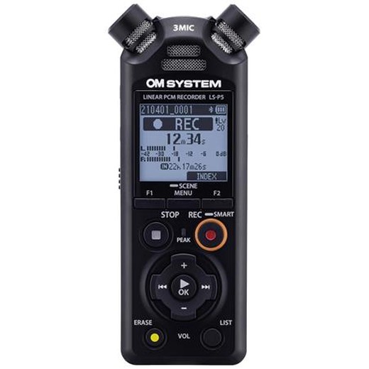 Diktafón, digitálny, pamäť 16 GB, OM SYSTEM "LS-P5", čierna