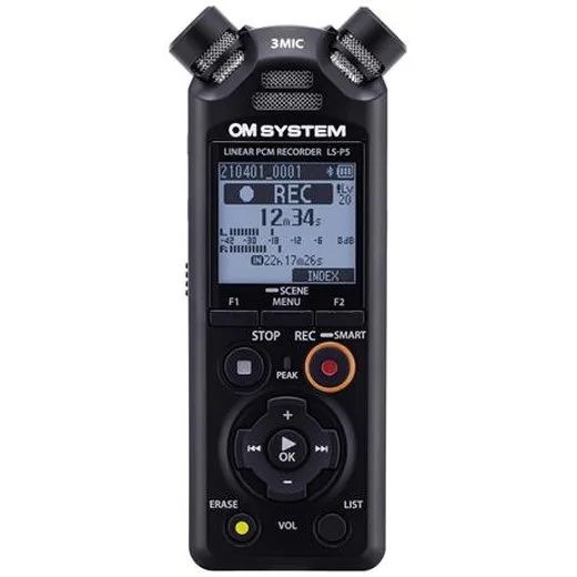 Diktafón, digitálny, pamäť 16 GB, OM SYSTEM "LS-P5", čierna