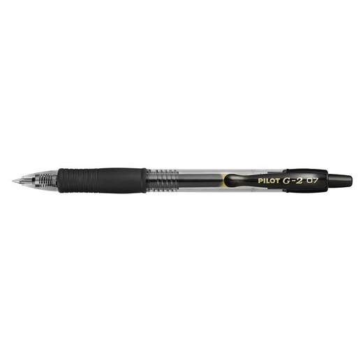 Gélové pero, 0,32 mm, stláčací mechanizmus, PILOT "G-2", čierne