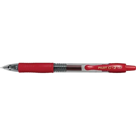 Gélové pero, 0,32 mm, stláčací mechanizmus, PILOT "G-2", červené
