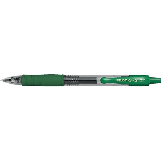 Gélové pero, 0,32 mm, stláčací mechanizmus, PILOT "G-2", zelené