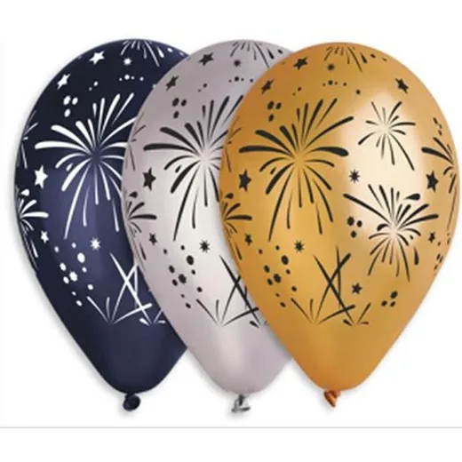 Balón, 33 cm, ohňostroj, 3 rôzne farby