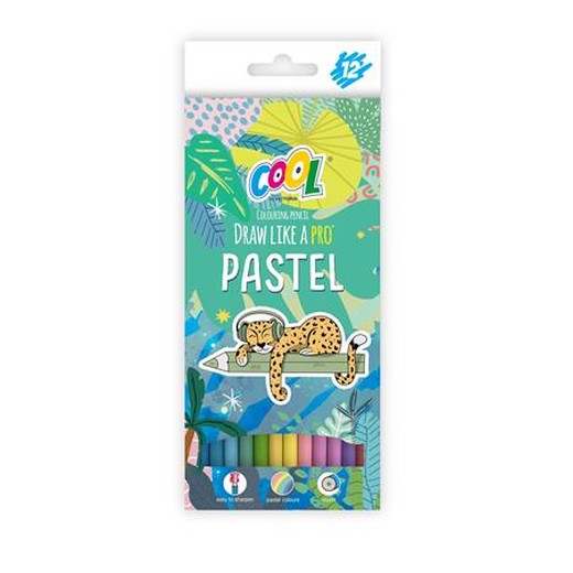 Farebné ceruzky, sada, okrúhle, COOL BY VICTORIA "Pastel", 12 pastelových farieb