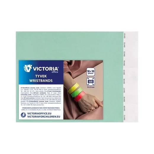 Identifikačný náramok, 3/4", tyvek, tyrkysový, VICTORIA OFFICE