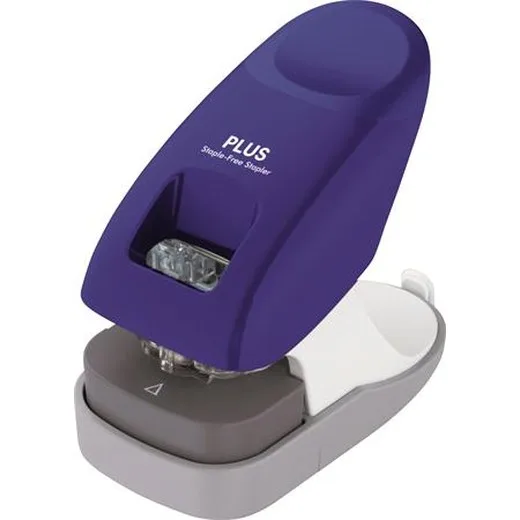 Zošívačka bez spiniek, stolová, 10 listov, PLUS, modrá