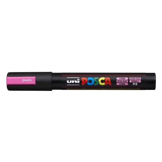 Dekoračný popisovač, 1,8-2,5 mm, UNI "Posca PC-5M", fluo ružový (F13)