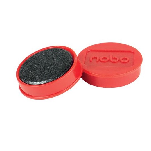 Magnetky, magnetické, pre biele tabule, 30 mm, 4 ks, NOBO, červená