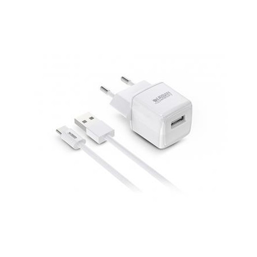 Sieťová nabíjačka, 1xUSB-A, 12W, kábel USB-A–USB-C, URBAN FACTORY