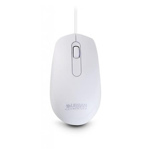 Myš, drôtová, optická, stredná veľkosť, USB, URBAN FACTORY "Free Color", biela