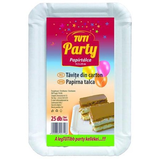 Papierová tácka, 13,5 x 20 cm, 25 ks, TUTI "Party"