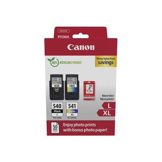 CL-541XL/PG-540L Atramentová náplň multipack + GP-501 fotopapier CANON, b+c, 400 o. + 300 o. + 50 hárkov