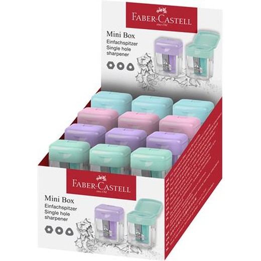 Strúhadlo, jednodierové, so zásobníkom, displej, FABER-CASTELL, pastelové farby
