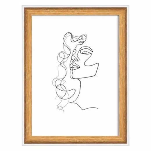 Obrazový rám, drevený, 13x18 cm, "Silhouette", prírodná
