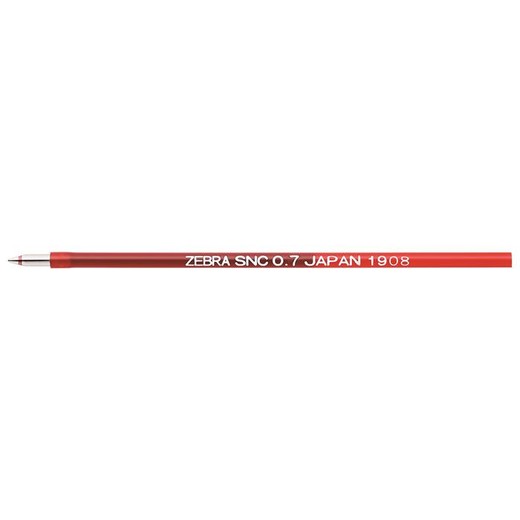Náplň do guľôčkového pera, 0,24 mm, ZEBRA "SNC", červená