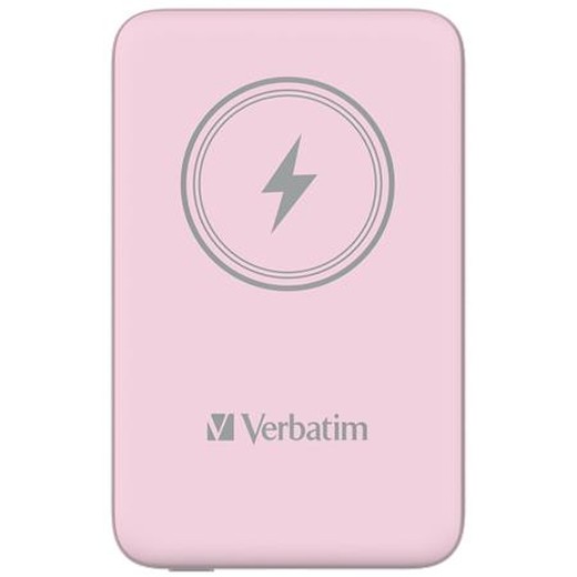 Prenosná batéria, bezdrôtové nabíjanie, 10000 mAh, VERBATIM "MCP-10, ružová