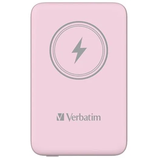 Prenosná batéria, bezdrôtové nabíjanie, 10000 mAh, VERBATIM "MCP-10, ružová
