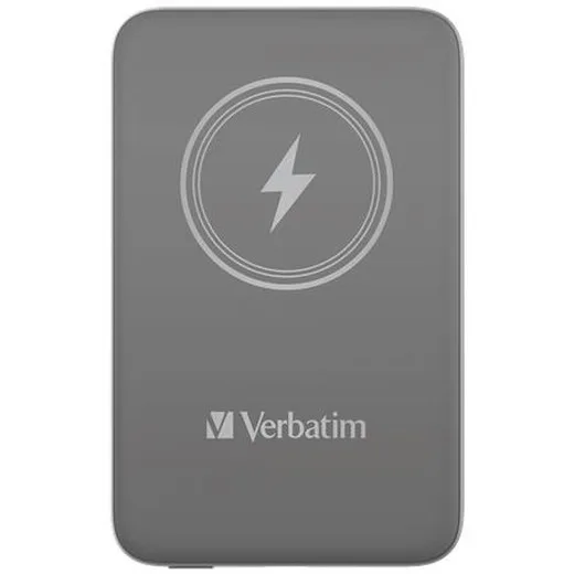 Prenosná batéria, bezdrôtové nabíjanie, 10000 mAh, VERBATIM "MCP-10, sivá