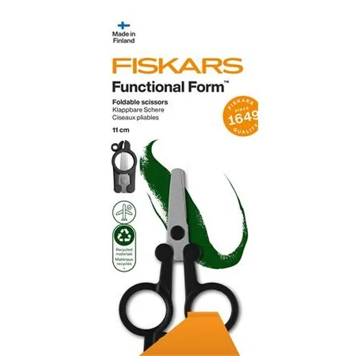 Nožnice, skladacie, 11 cm, FISKARS "Functional Form Renew", čierna