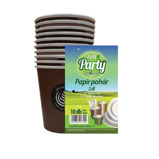 Papierový pohár, 2 dl, 10 ks, TUTI "Party"