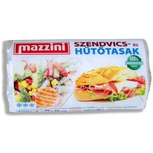 Vrecká na chladenie a desiatu, 100 ks, 20x30 cm, 2 l, MAZZINI, priehľadná