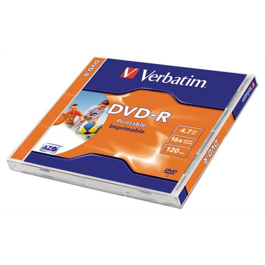 DVD-R disk, potlačiteľný, matný, ID, 4,7GB, 16x, 1 ks, klasický obal, VERBATIM