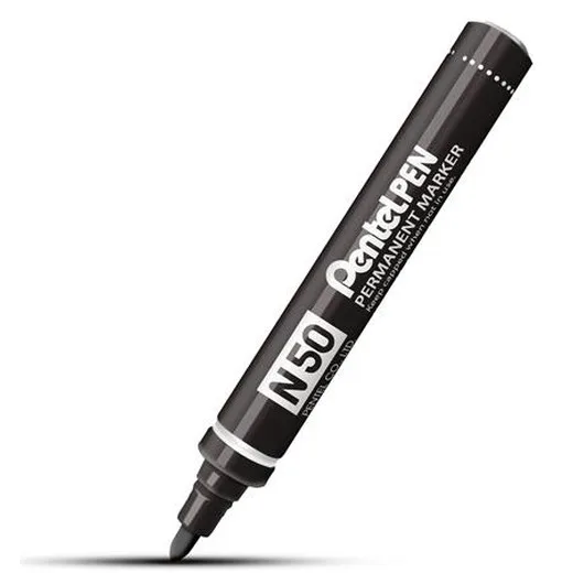 Permanentný popisovač, 2 mm, kužeľový hrot, PENTEL "N50", čierna