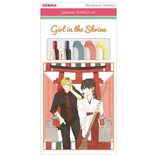 Sada písacích potrieb, ZEBRA "Manga Set, Girl in the shrine", 5-kusová