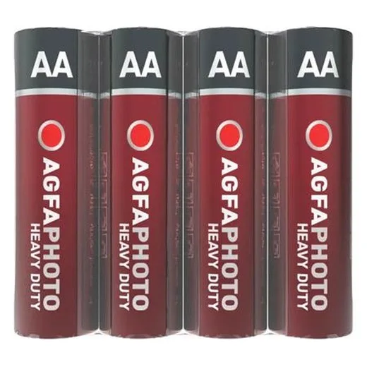 Batéria, AA, 4 ks, (zinko-uhlíková), zmršťovacia fólia, AGFAPHOTO "Heavy Duty"