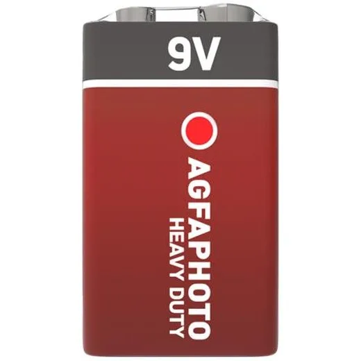 Batéria, 9V, 1 ks, (zinko-uhlíková), zmršťovacia fólia, AGFAPHOTO "Heavy Duty".