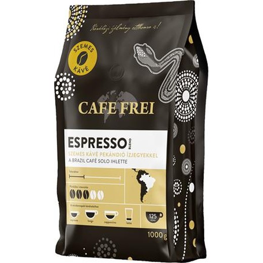 Káva, pražená, zrnková, 1000 g, CAFE FREI "Espresso Especialidad do Brasil", s príchuťou pekanových orieškov