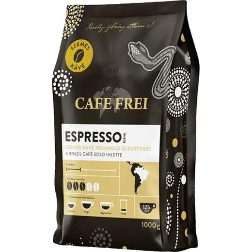Káva, pražená, zrnková, 1000 g, CAFE FREI "Espresso Especialidad do Brasil", s príchuťou pekanových orieškov