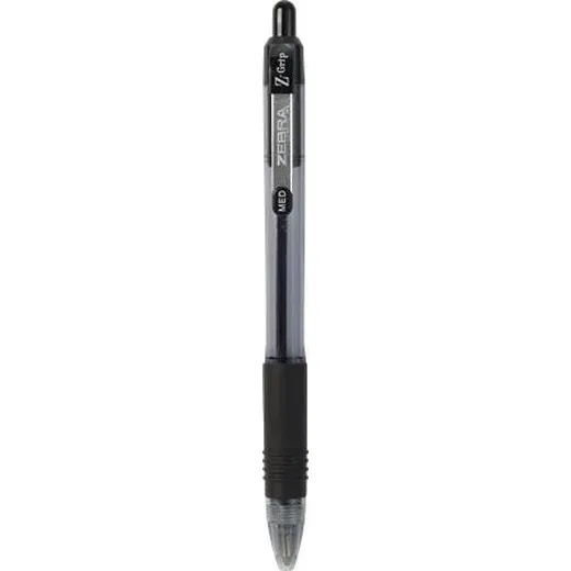 Guľôčkové pero, 0,27 mm, stláčací mechanizmus, ZEBRA "Z-Grip", čierna