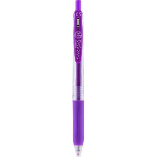 Gélové pero, 0,33 mm, stláčací mechanizmus, ZEBRA "Sarasa Clip", fialová