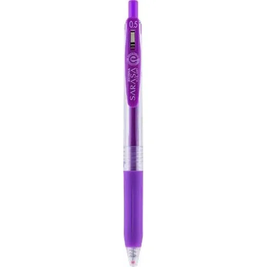 Gélové pero, 0,33 mm, stláčací mechanizmus, ZEBRA "Sarasa Clip", fialová